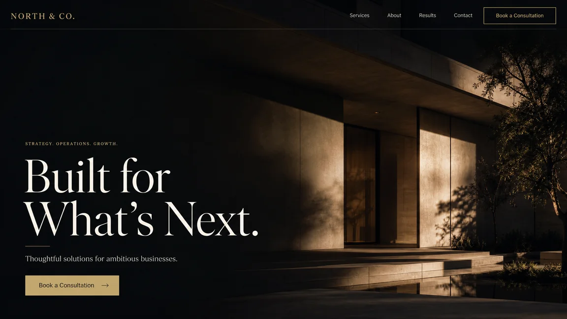 Luxury style business website example