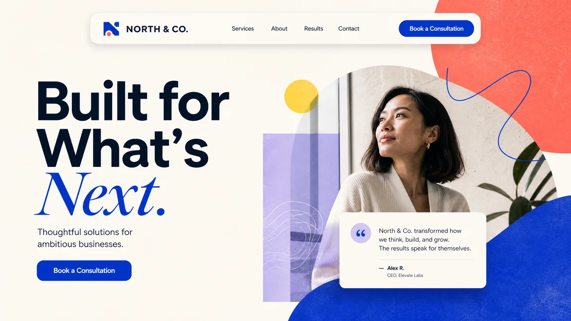 Creative style business website example